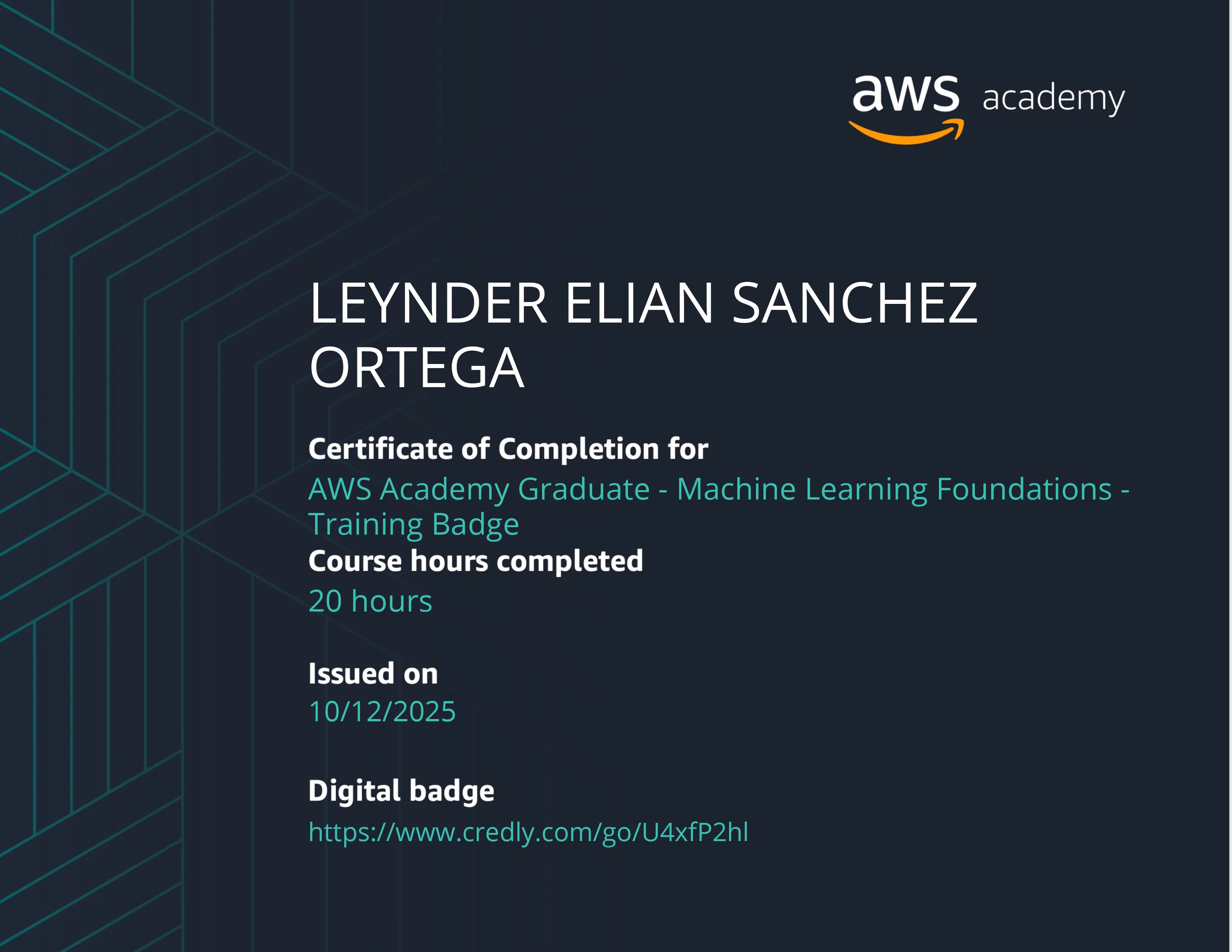 AWS Academy Graduate – Machine Learning Foundations