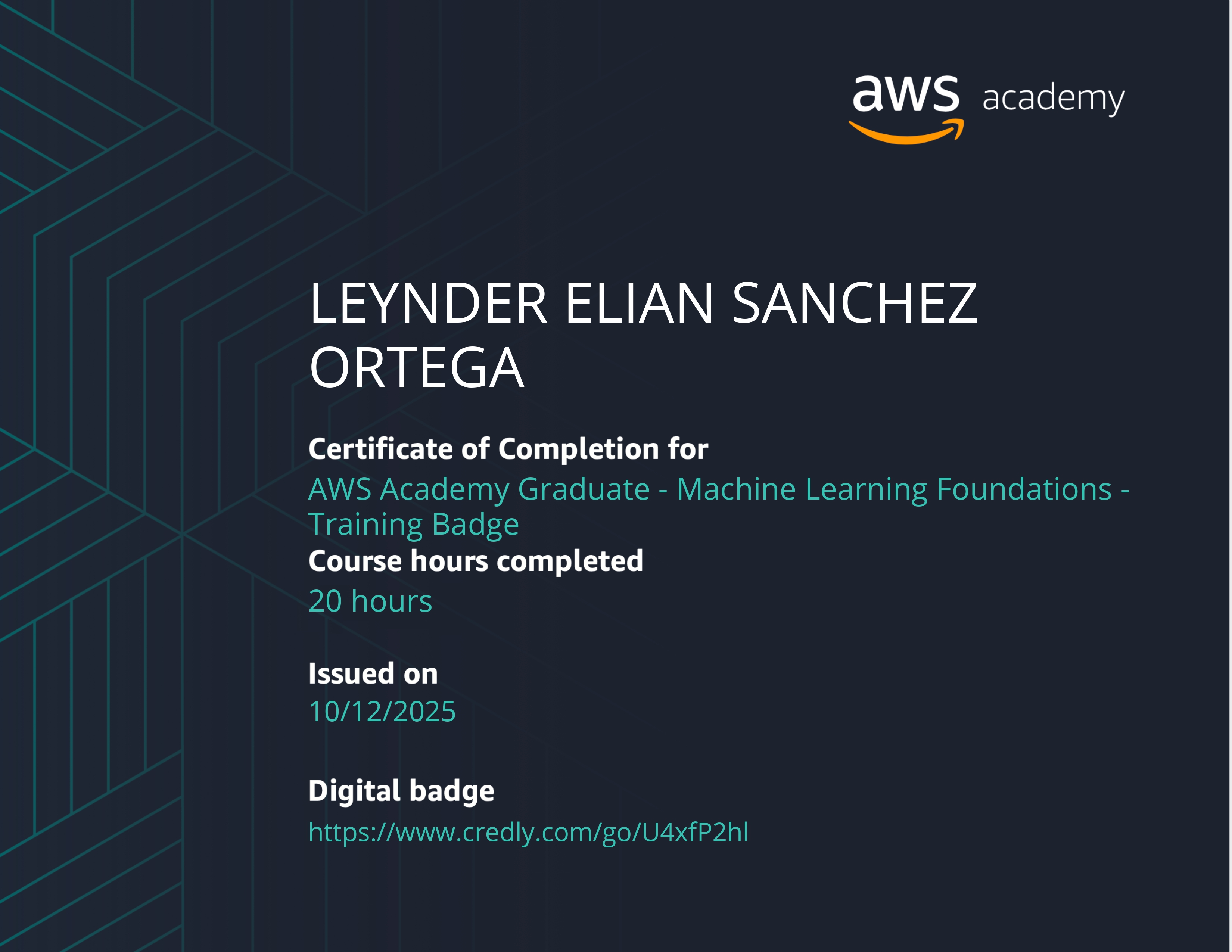 AWS Academy Graduate – Machine Learning Foundations